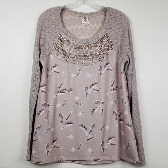 Anthropologie Tops - One September | Beize Crochet/Lace Feather top